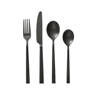 River 16-Piece Black Stainless Steel Flatware Set