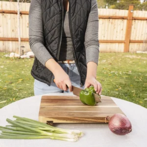 Acacia Wood Griddle Top Cutting Board with Base Support