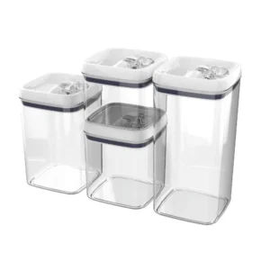 Canister Pack of 4, Flip-Tite Square Food Storage